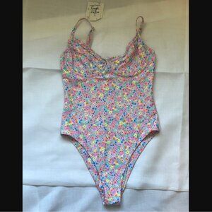 NWT Kulani Kinis Decorative Underwire Cheeky One Piece in Moonflower Size Large